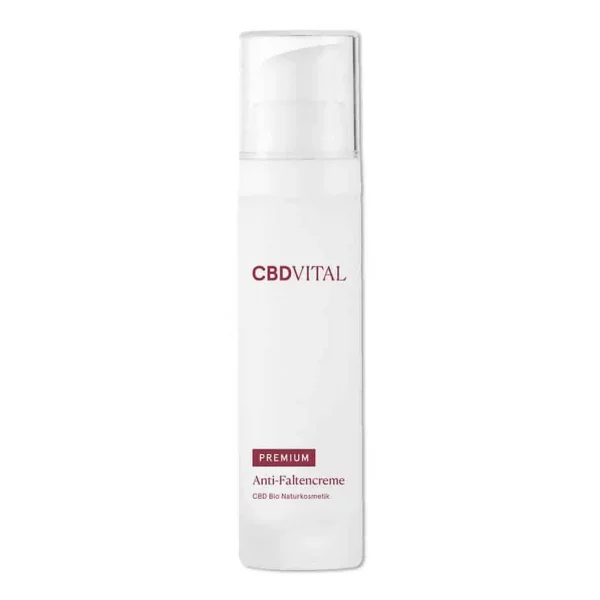 CBD Vital Premium Anti Falten Creme die Vorderseite der Flasche