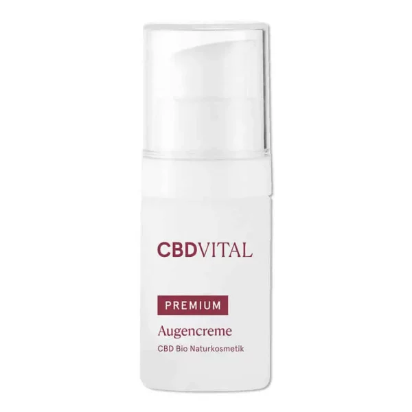 CBD Vital Premium Augencreme die Vorderseite der Flasche