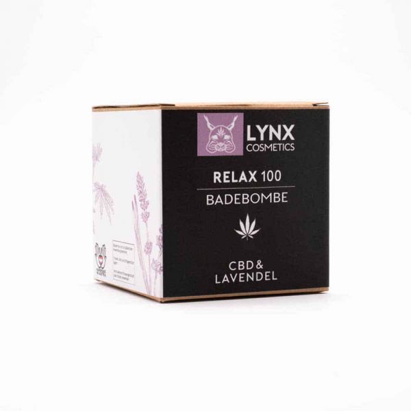 LYNX CBD Badebomben Verpackung Duftrichtung Lavendel