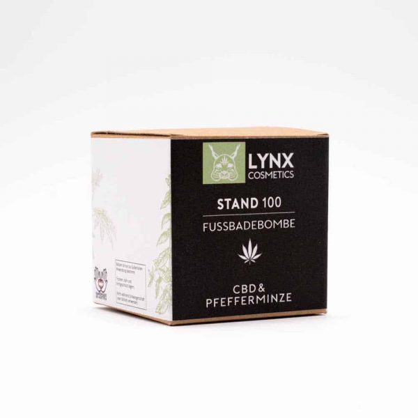 LYNX CBD Fußbadebomben Verpackung Duftrichtung Pfefferminze